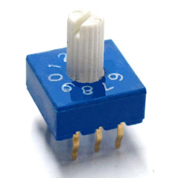 3:3 Through-hole Rotary / SMD DIP Switch  - 10  Position Shaft Type